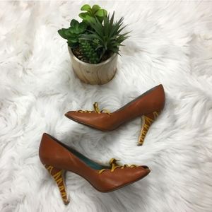 Corso Como Lace Up Peep Toe High Heel